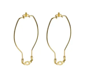 # 20001-12 8" Lamp Harp with Saddle in Polished Brass Finish, 2 Pack