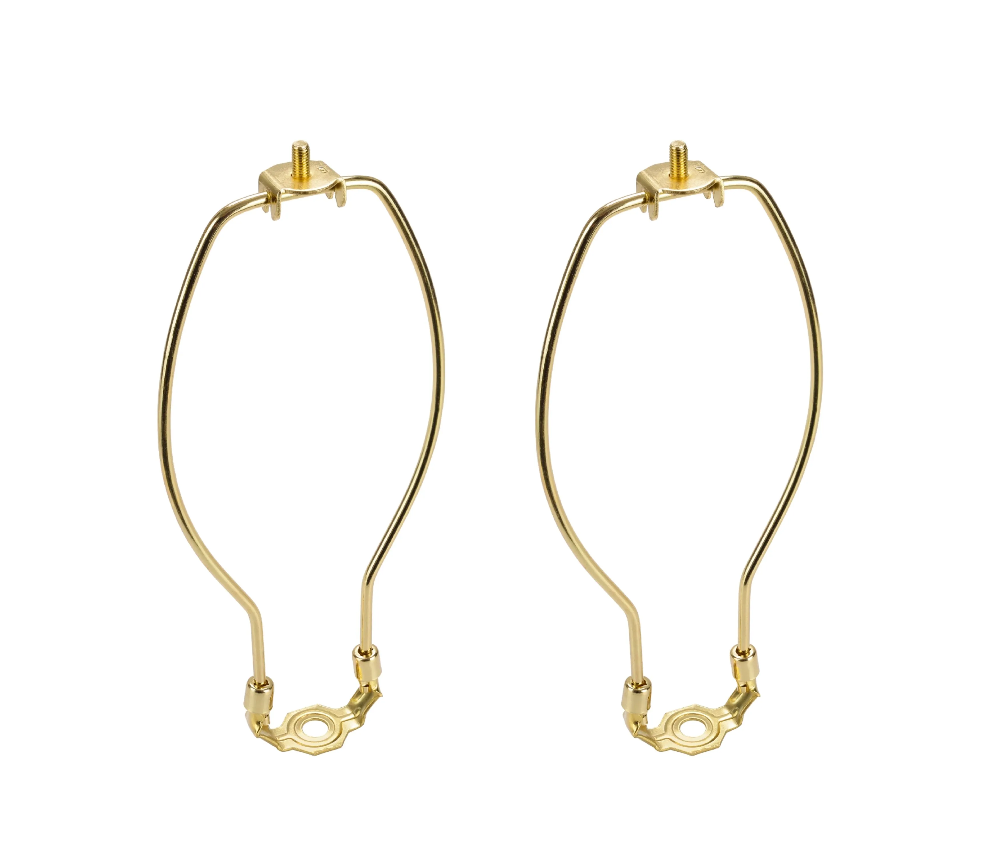 # 20001-12 8" Lamp Harp with Saddle in Polished Brass Finish, 2 Pack
