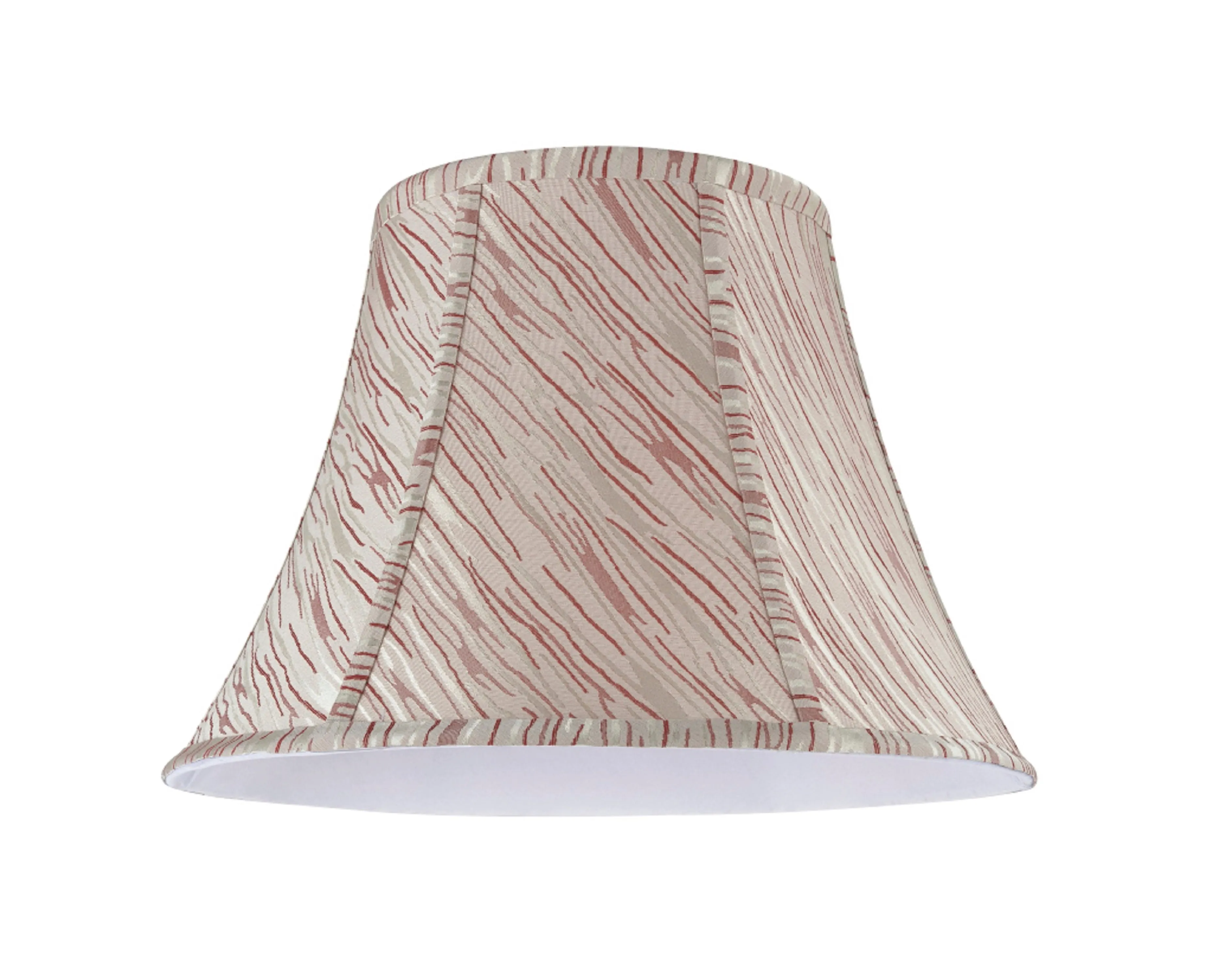 # 30044 Transitional Bell Shape Spider Construction Lamp Shade in Off White with Red Stripes, 13" wide (7" x 13" x 9 1/2")