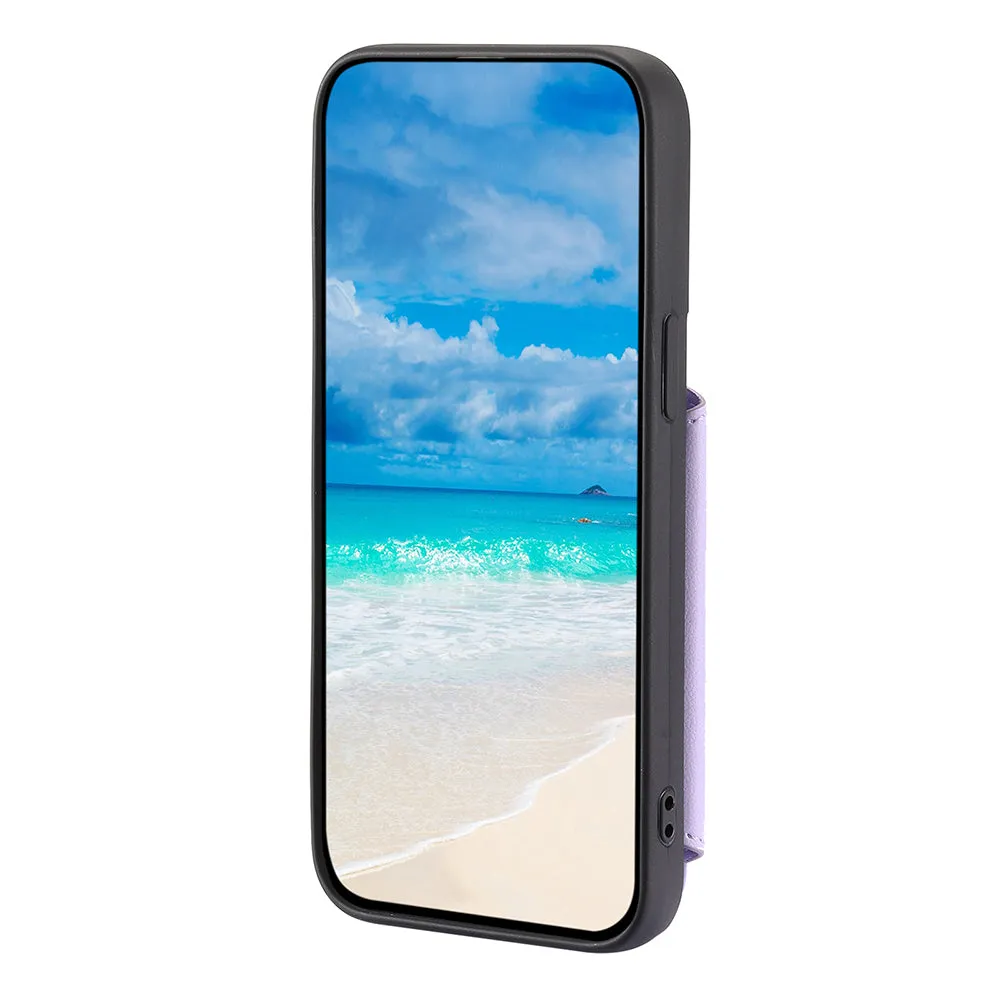 009 Cell Phone Back Case for iPhone 6 / 6s / 7 / 8 / SE (2020) / SE (2022) , RFID Blocking PU TPU Cover Kickstand Zipper Wallet Shell with Strap