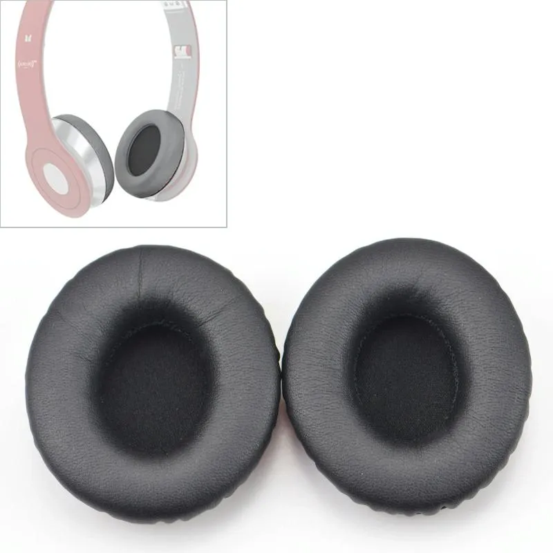 2-pack Leather Cover and Sponge Earmuffs for Beats Solo Hd / 1.0 Headphones