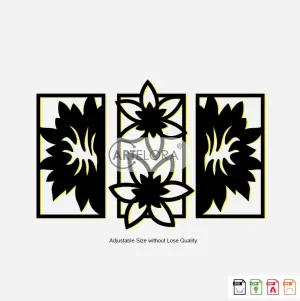 2D Modern Art Metal  Leaf & Flower Wall Decor Art