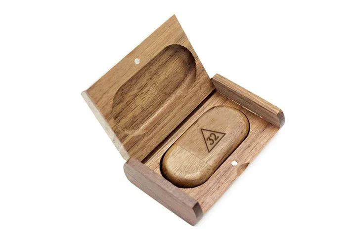 32nd Degree Scottish Rite USB Flash Drives - Various Wood Colors