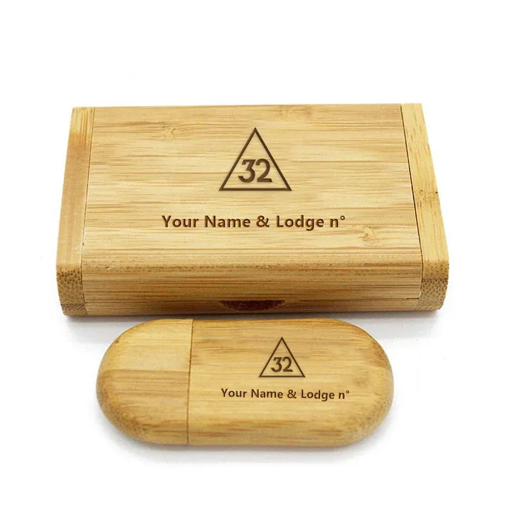 32nd Degree Scottish Rite USB Flash Drives - Various Wood Colors