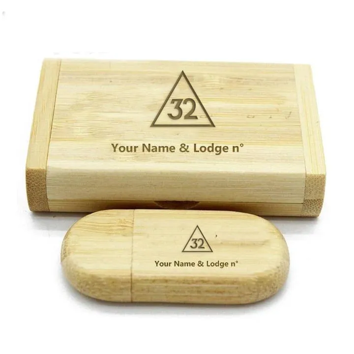 32nd Degree Scottish Rite USB Flash Drives - Various Wood Colors