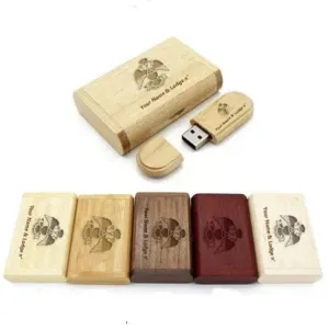 33rd Degree Scottish Rite USB Flash Drives - Wings Down Various Wood Colors
