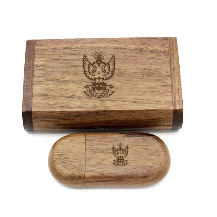 33rd Degree Scottish Rite USB Flash Drives - Wings Up Various Wood Colors