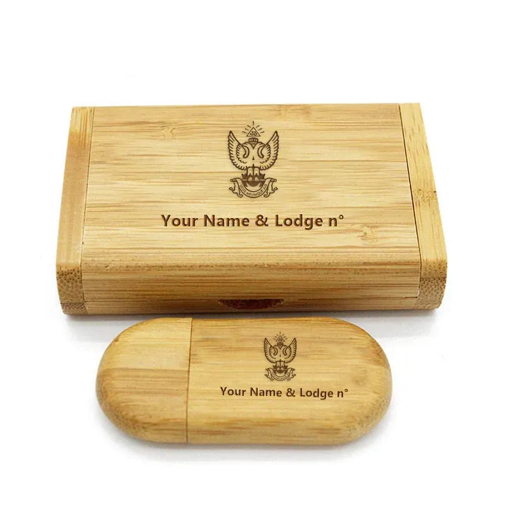 33rd Degree Scottish Rite USB Flash Drives - Wings Up Various Wood Colors