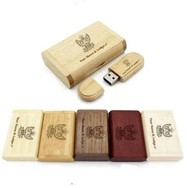 33rd Degree Scottish Rite USB Flash Drives - Wings Up Various Wood Colors