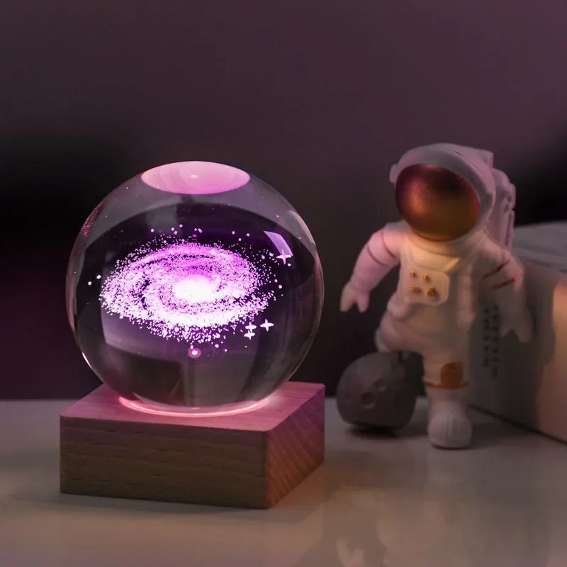 3D Melkweg Crystal Ball nacht licht decoratie lamp