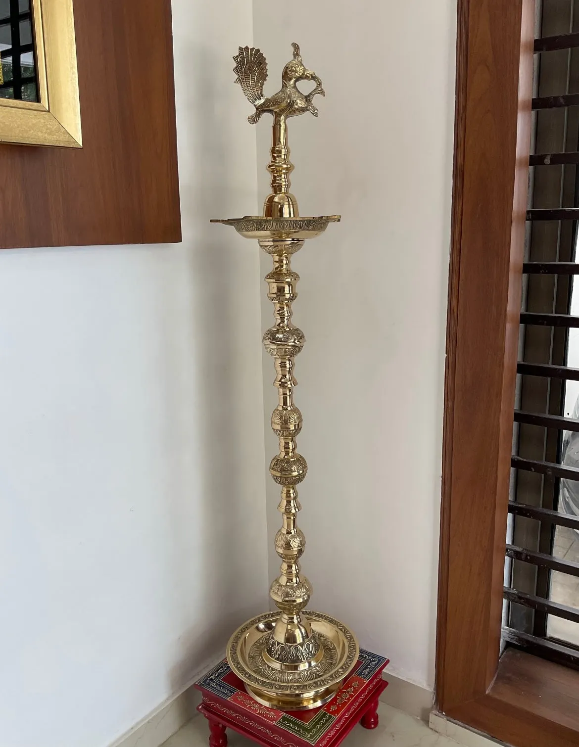 4 Feet - 48 Inches Annapakshi Nilavilakku (Set of 2) - Kuthu Vilakku Brass lamp - Decorative Decor