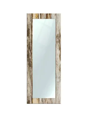 999STORE Printed Big Mirror for Bathroom Wall Full Wall Mirrors Brown Wooden Pattern Large Long Big Full Length Mirror (MDF_18X48 Inches) MirrorBMP298