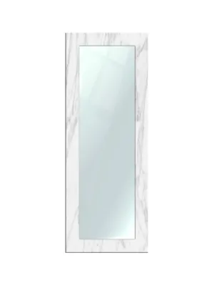 999STORE Printed Decorative Big Mirror for Wall Mirror White Marvel Pattern Large Long Big Full Length Mirror (MDF_18X48 Inches) MirrorBMP95