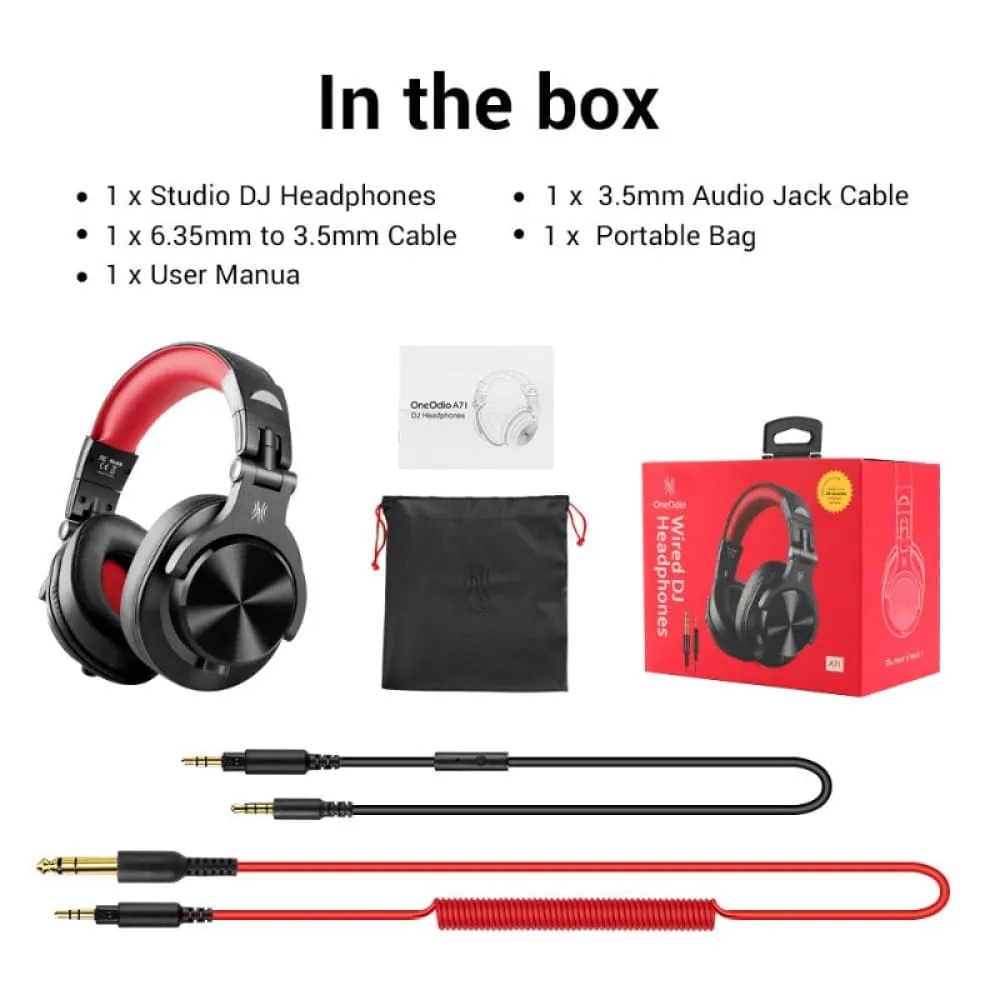 A71 Wired Headphones for Computer Phone with Mic Foldable Over Ear