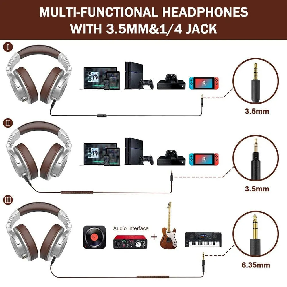 A71 Wired Headphones for Computer Phone with Mic Foldable Over Ear