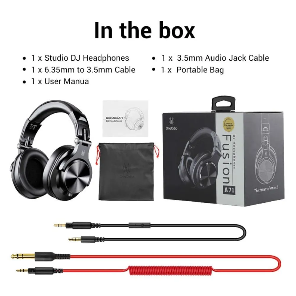 A71 Wired Headphones for Computer Phone with Mic Foldable Over Ear
