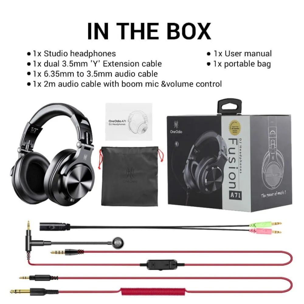 A71 Wired Headphones for Computer Phone with Mic Foldable Over Ear