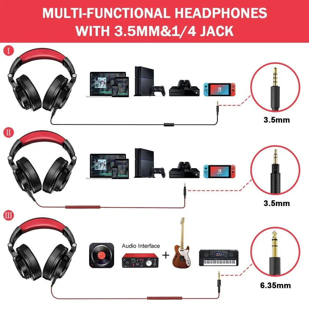 A71 Wired Over Ear Headphone with Mic Studio Dj Headphones Professional