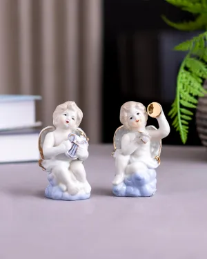 'Angelic Musician' Fine Porcelain Figurine - Set of 2