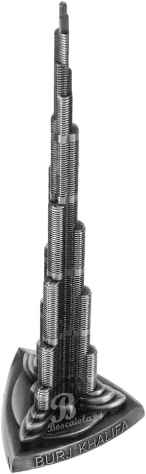 ANTLANTIC CREATIO Dubai United Arab Emirates Burj Khalifa Metal Showpiece Antique Statue for Diwali,Room, Office,Decorative Showpeice for Deepwali,Home,Desk Decor,Table Stand (12 cm) (Silver Color)