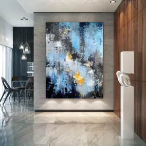 Blue Black Yellow Abstract Painting New Home Decor Qp064