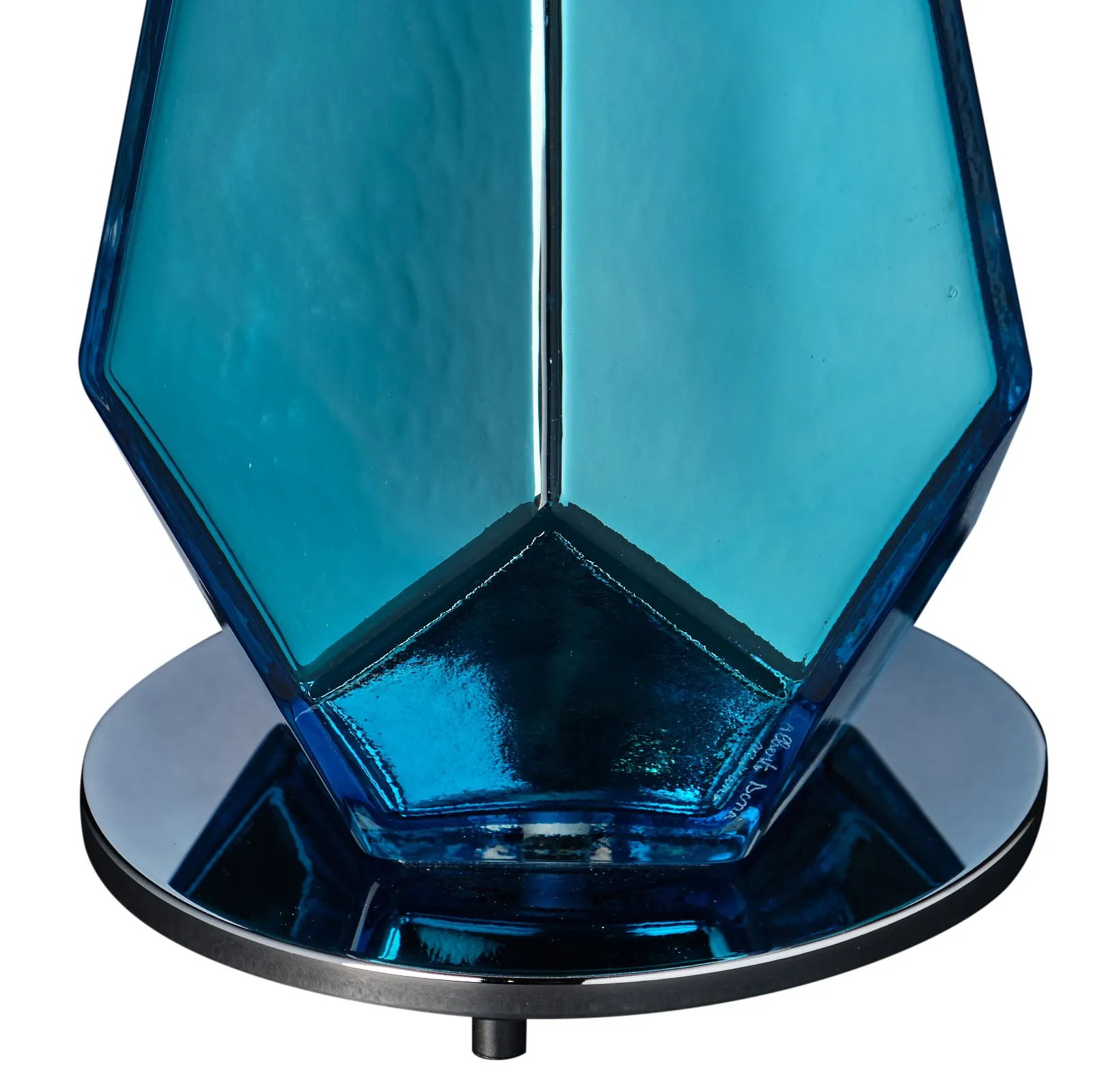 Blue “Specchiate” Murano Glass Lamps