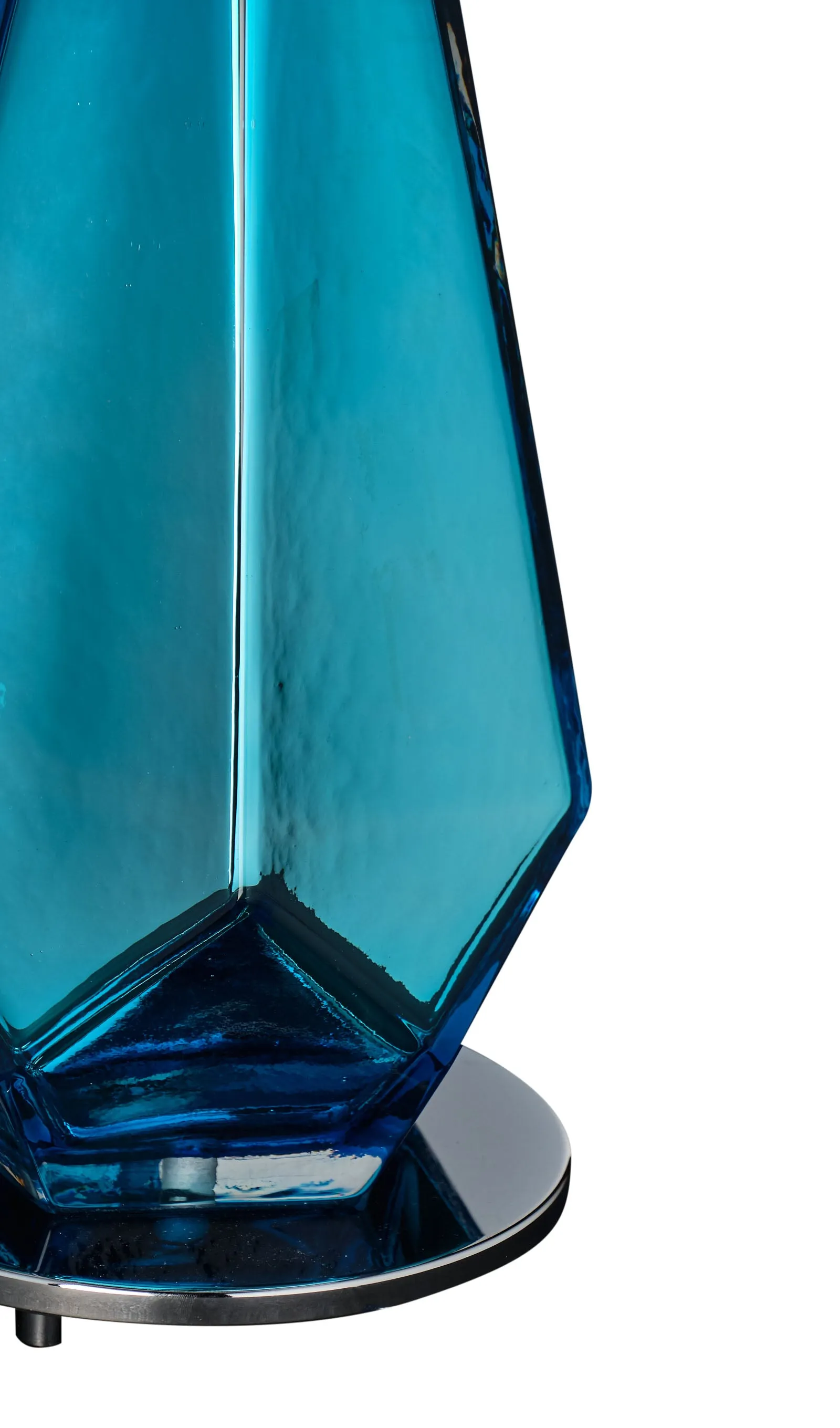 Blue “Specchiate” Murano Glass Lamps
