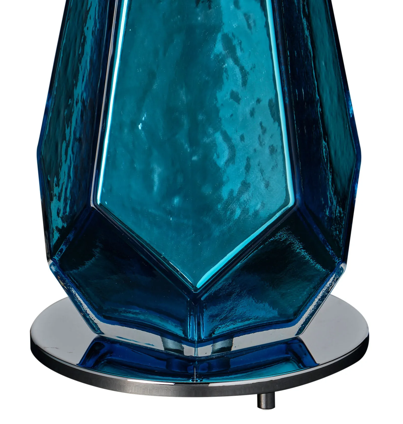 Blue “Specchiate” Murano Glass Lamps