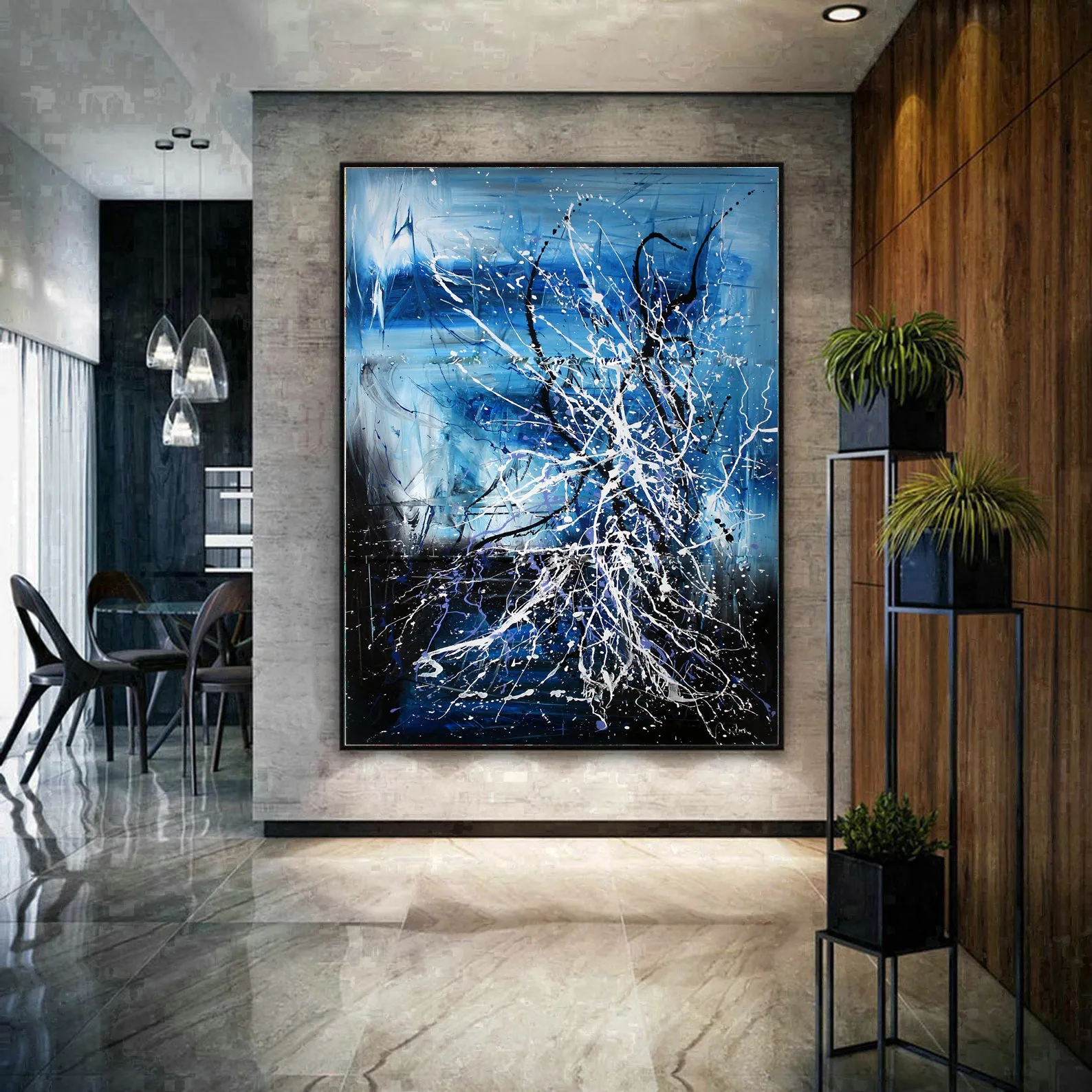 Blue Wall Art Thanks Giving Decoration Wall Art Home Decor for living room Paintings on Canvas - Blue Dreams