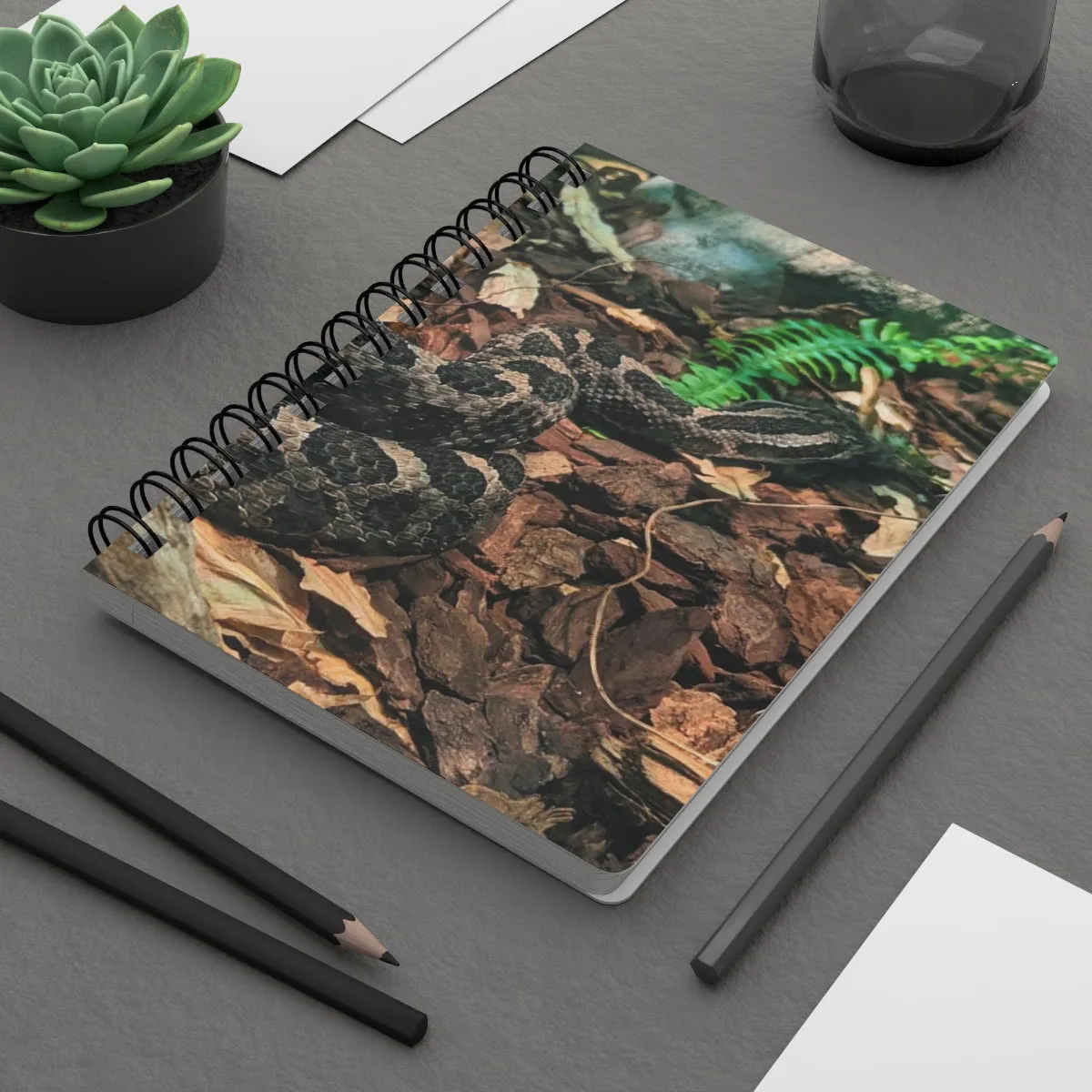 Brown and Black Snake Spiral Bound Journal