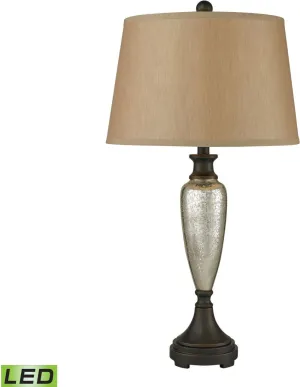 Caldeon Led Table Lamps In Antique Mercury With Bronze Accents
