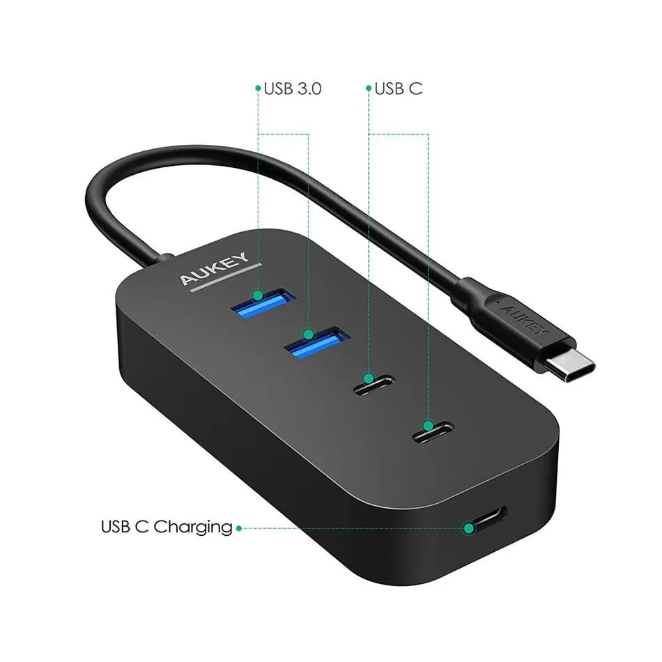 CB-C48 USB C HUB Adapter ( 2 Port USB 3.0   2 Port USB C   1 Port USB C with PD)