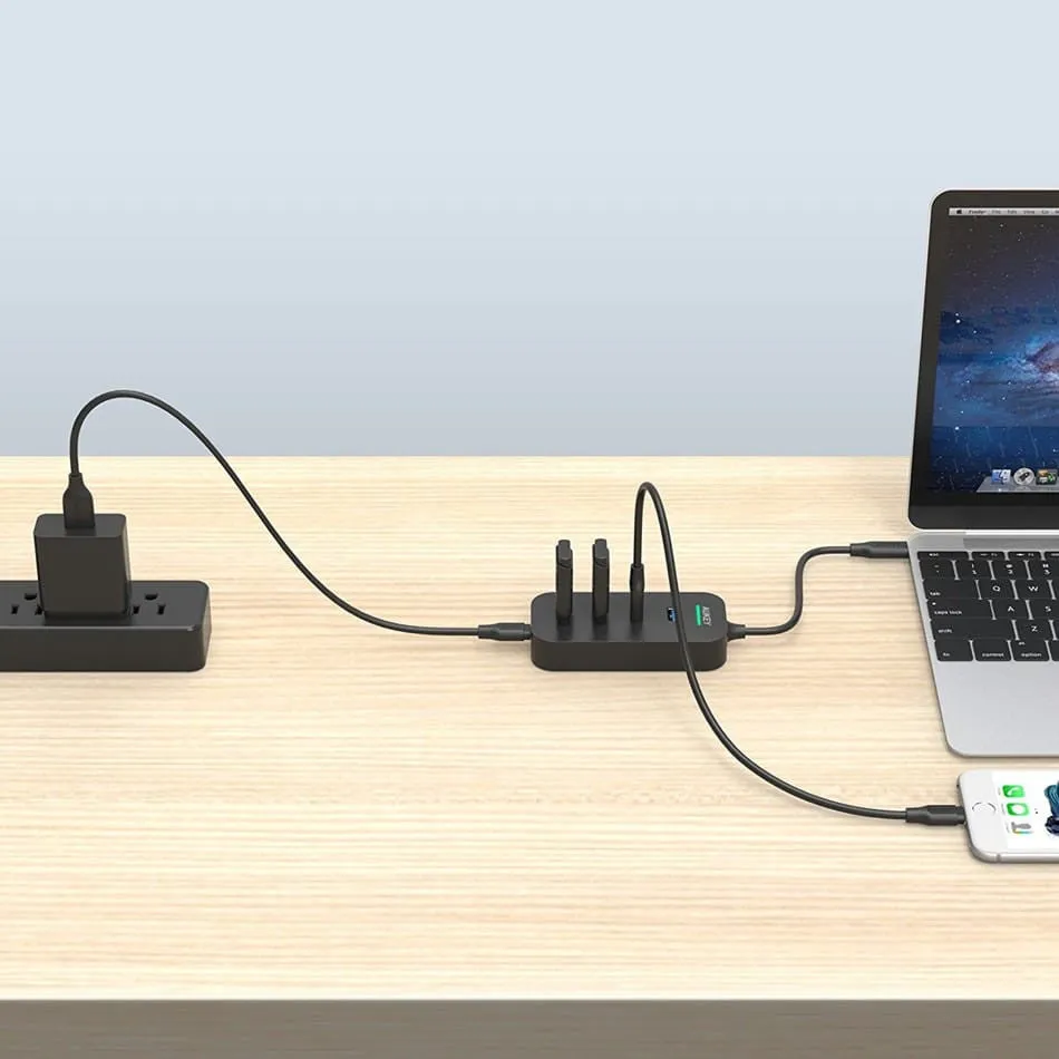 CB-C48 USB C HUB Adapter ( 2 Port USB 3.0   2 Port USB C   1 Port USB C with PD)