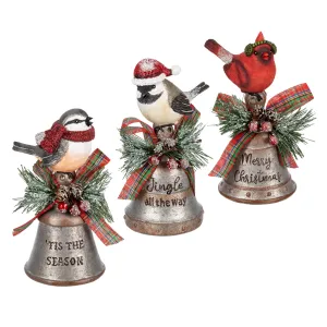 Christmas Bird Bell Figurines