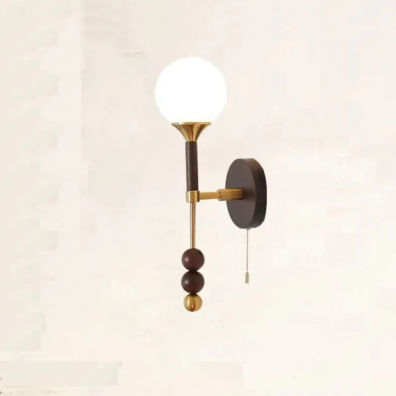 Colonia Vintage Wood and Glass Globe Lamps