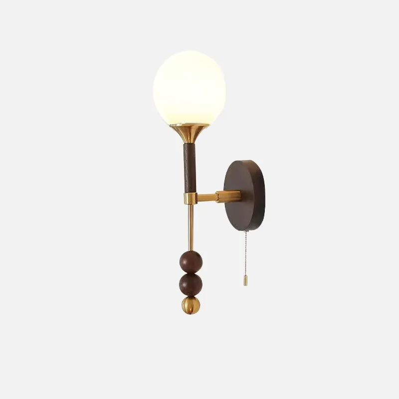 Colonia Vintage Wood and Glass Globe Lamps