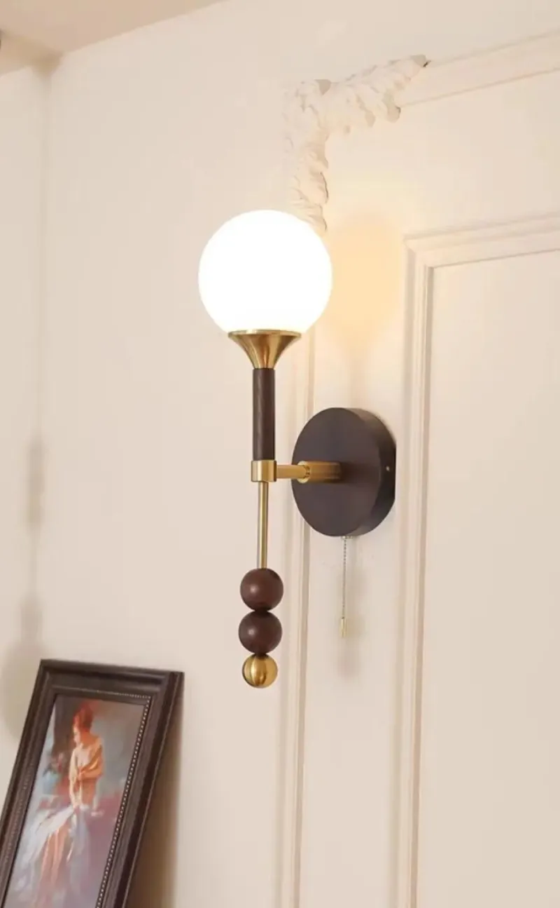 Colonia Vintage Wood and Glass Globe Lamps
