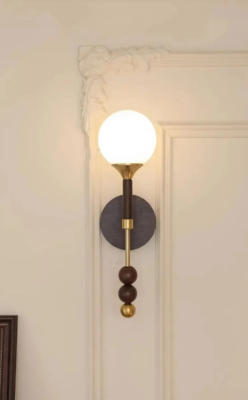 Colonia Vintage Wood and Glass Globe Lamps