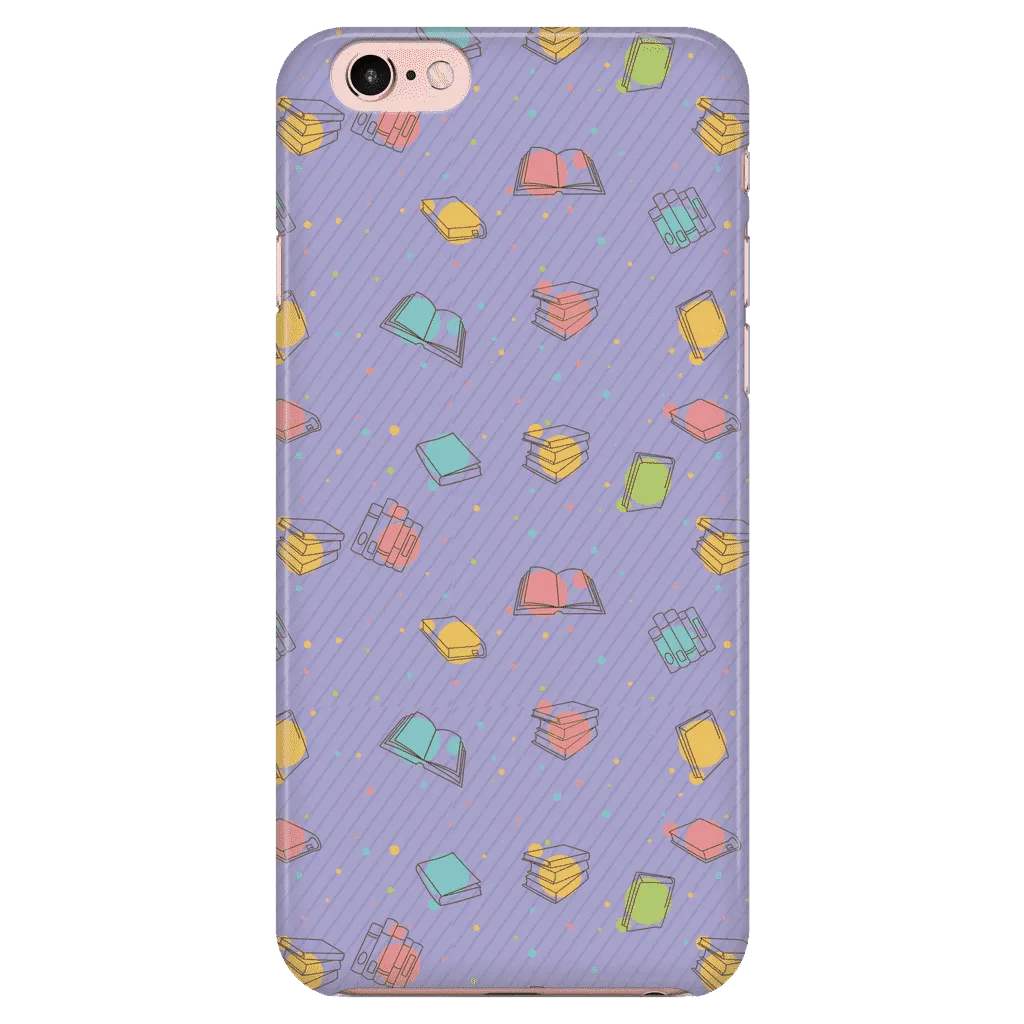 Colorful Bookish Pattern Phone Case Purple