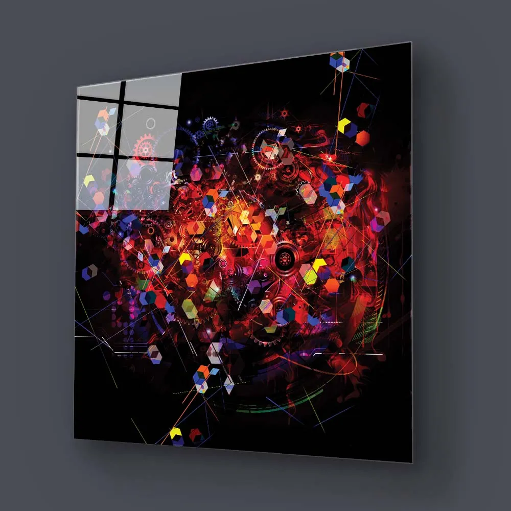 Colourful Mechanics Glass Wall Art