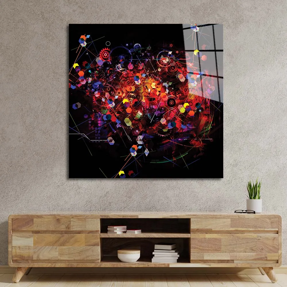 Colourful Mechanics Glass Wall Art