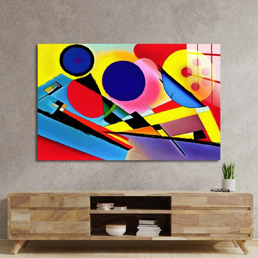 Contrasting Cubism 2 Glass Wall Art