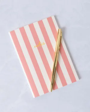 Coral - Cabana Striped Notebook - Fin Studio