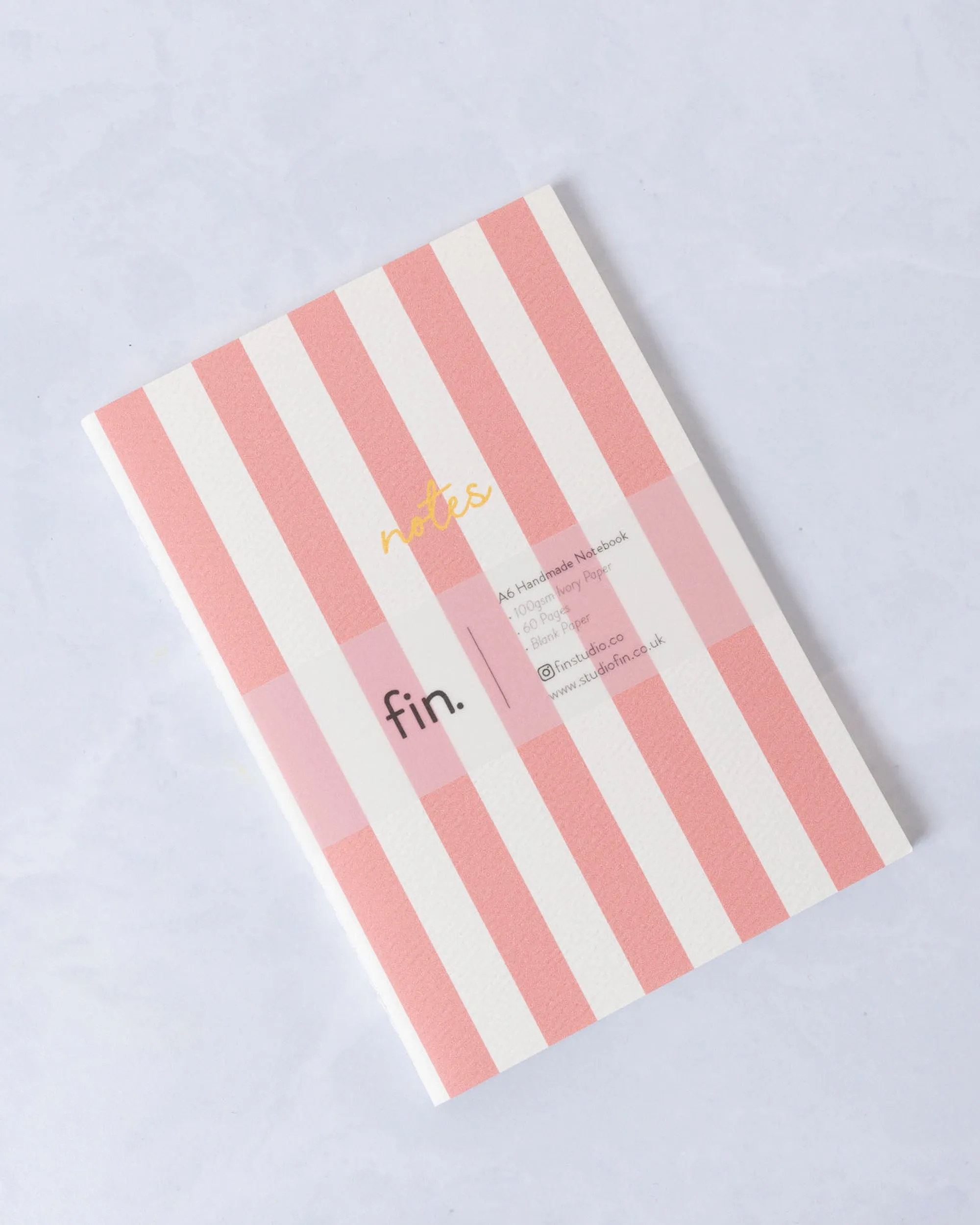 Coral - Cabana Striped Notebook - Fin Studio