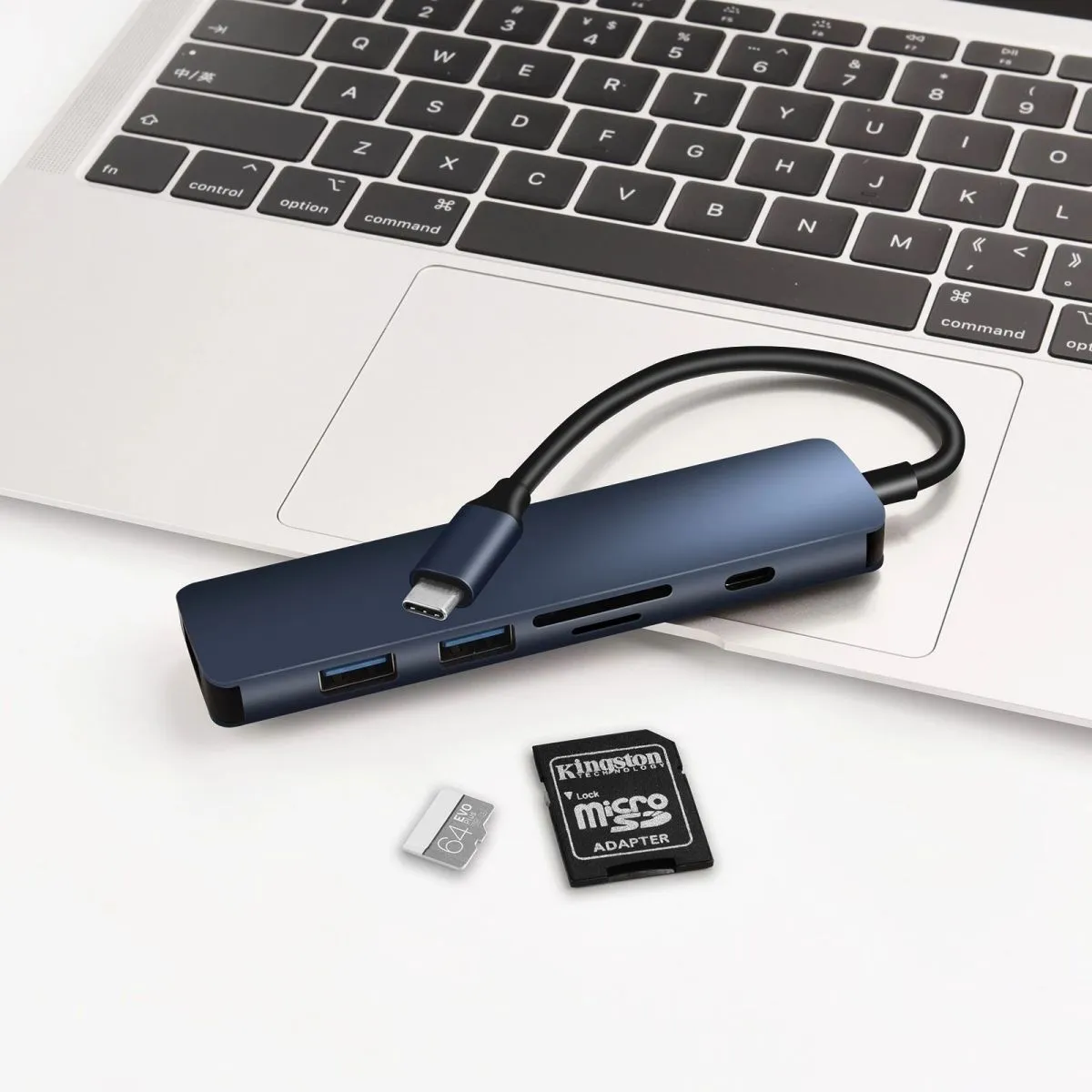 COTECi MB1084 TF SD Card Reader 6 IN 1 Type-C Hub Adapter