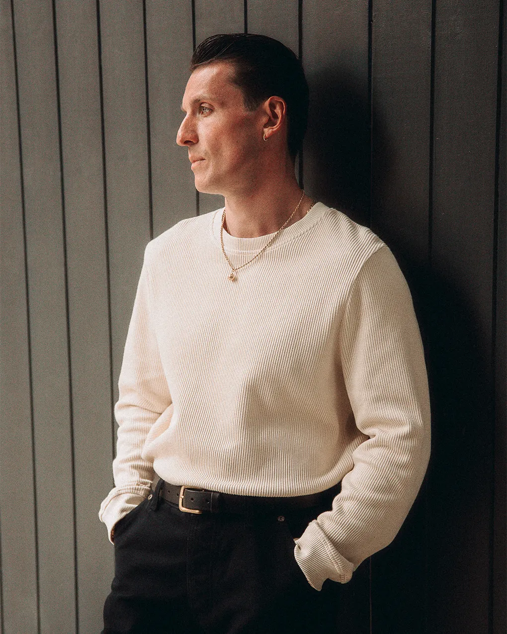 Crafted Ribbed Longsleeve - Ecru