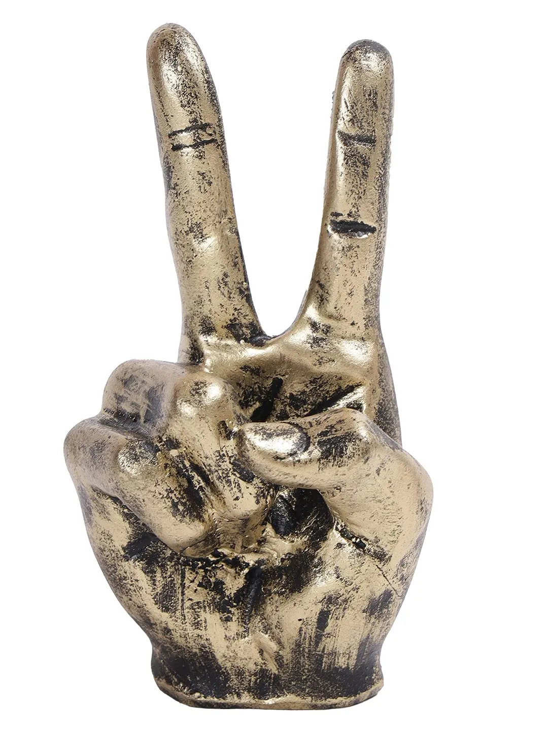 CraftVatika Resin Victory Sign Hand Gesture Showpiece (5.5x1.5x1.5 inch)