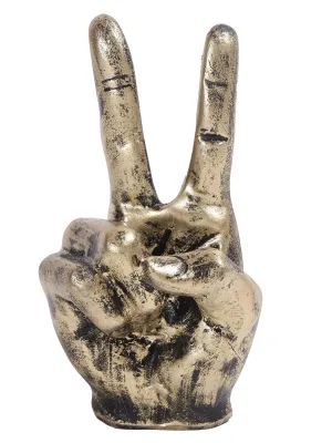 CraftVatika Resin Victory Sign Hand Gesture Showpiece (5.5x1.5x1.5 inch)
