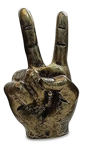 CraftVatika Resin Victory Sign Hand Gesture Showpiece (5.5x1.5x1.5 inch)