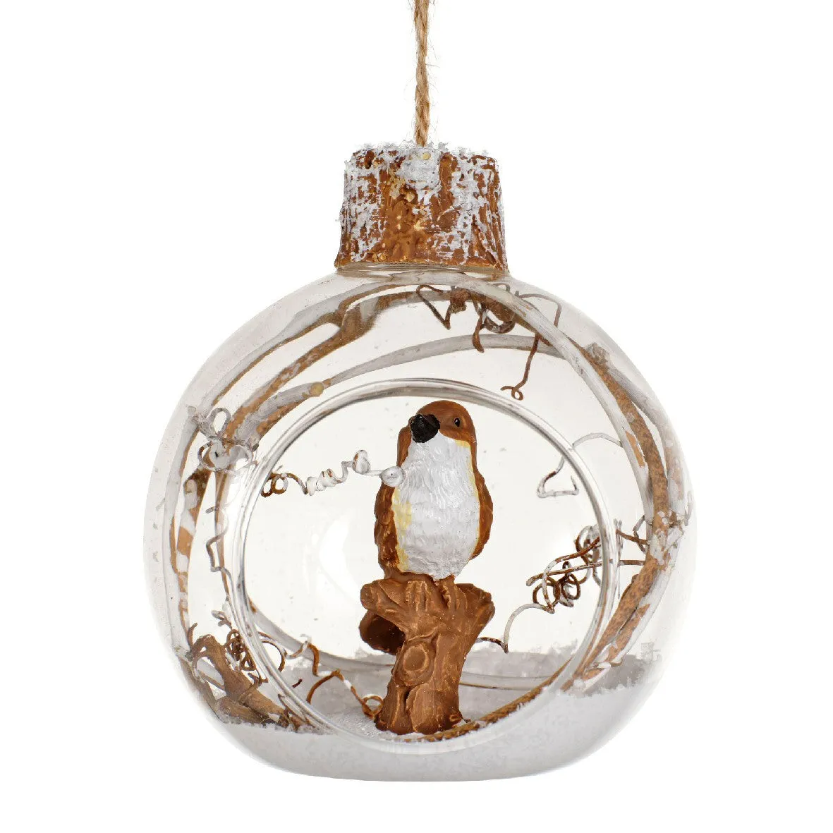 Decoris 9cm Bird in Glass Bauble (Choice of 3)